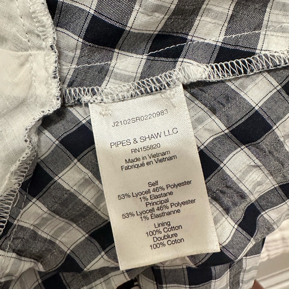 Veronica Beard Black & White Checked Long Sleeve Wrap Dress - Picture 7 of 7